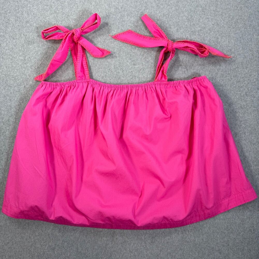 Crown & Ivy Tie Shoulder Cropped Top Women's XL Pink Summer New Sleeveless